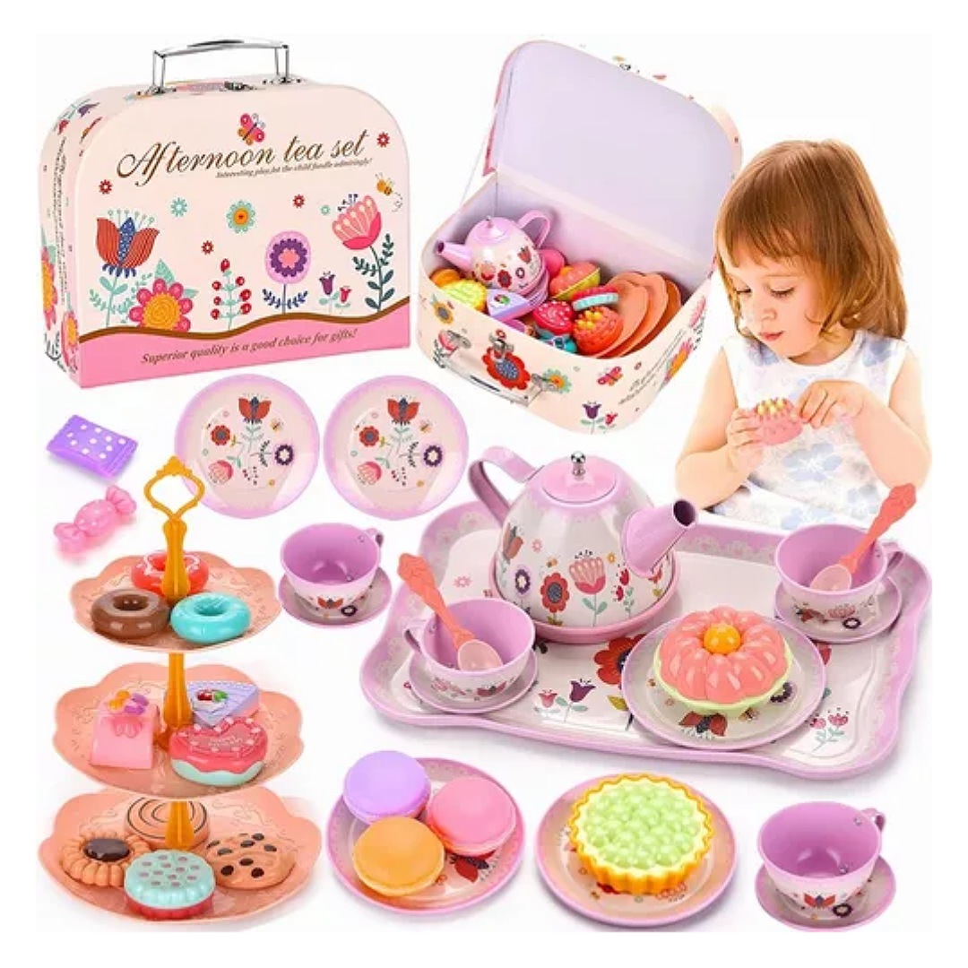 Set Juguete De Postre Niña Tarde De Té Comidita Estuche