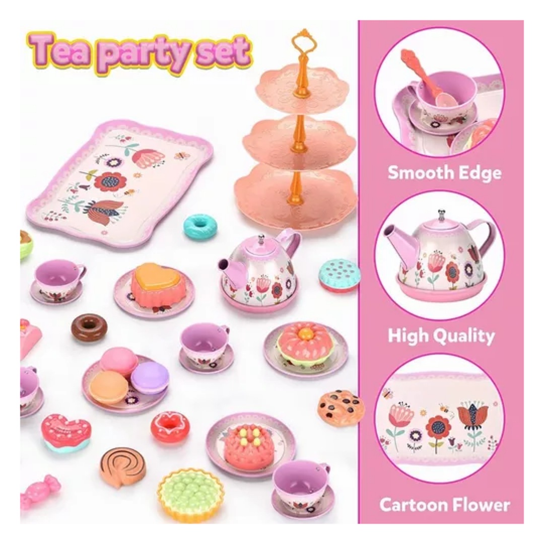 Set Juguete De Postre Niña Tarde De Té Comidita Estuche