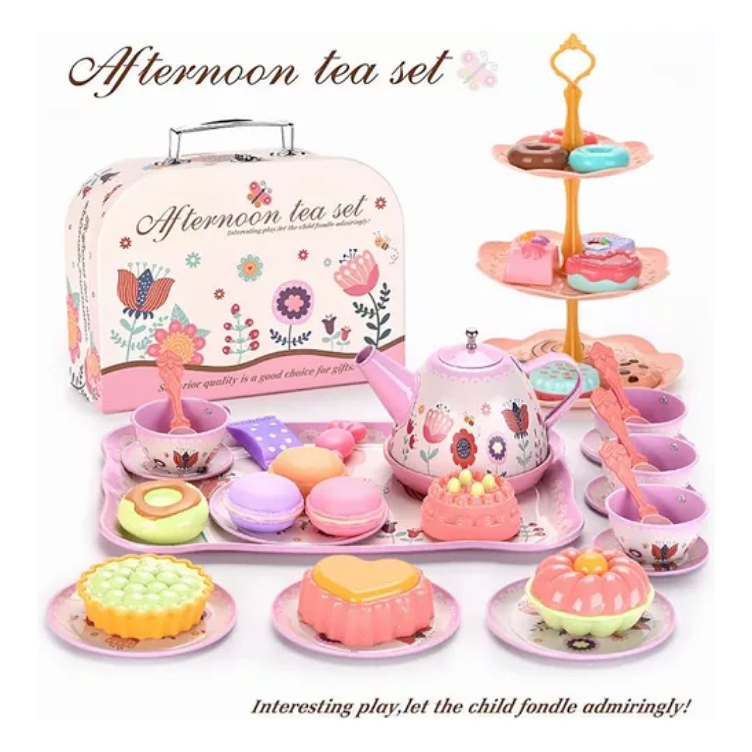 Set Juguete De Postre Niña Tarde De Té Comidita Estuche