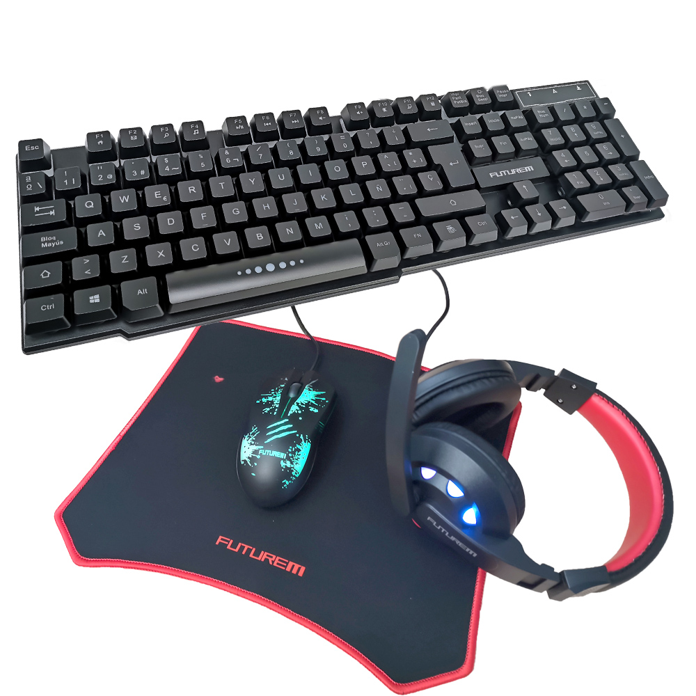 Kit Gamer con Teclado, Audífonos, Mouse y Mouse Pad / Master / MC-KITGAMEPRO
