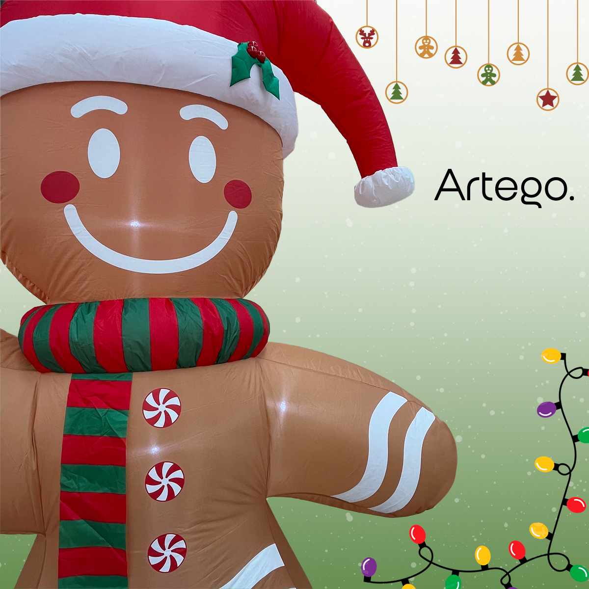 Inflable de Navidad Navideño Galleta Jengibre Gingy Gingerbread - 2.5m
