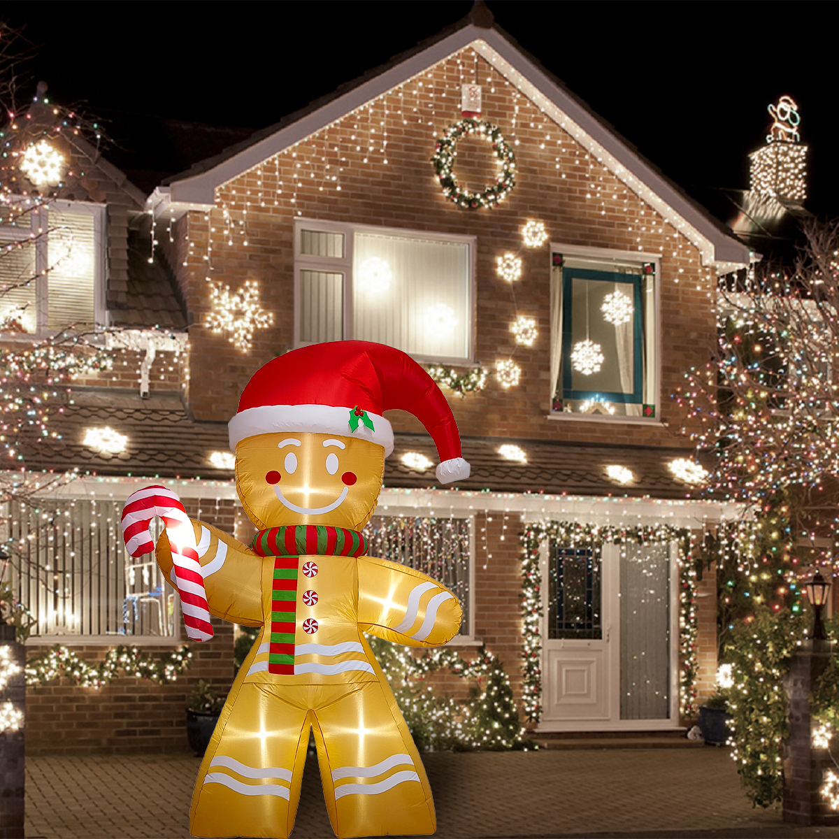 Inflable de Navidad Navideño Galleta Jengibre Gingy Gingerbread - 2.5m