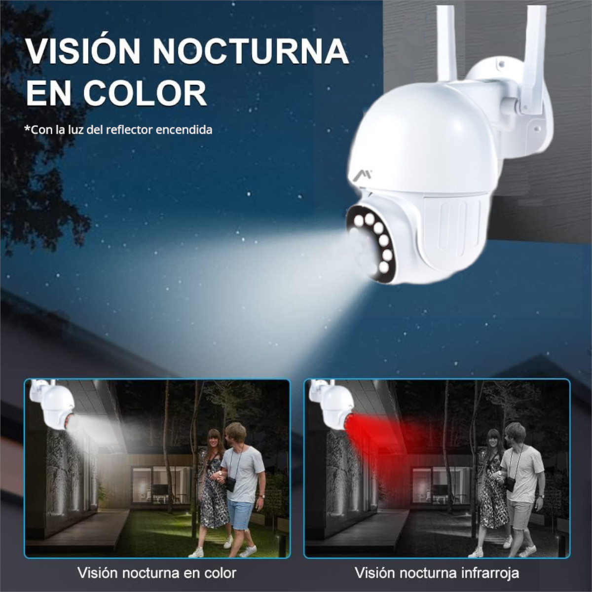 Cámara Seguridad Vigilancia WiFi y Ethernet Exterior Robotizada