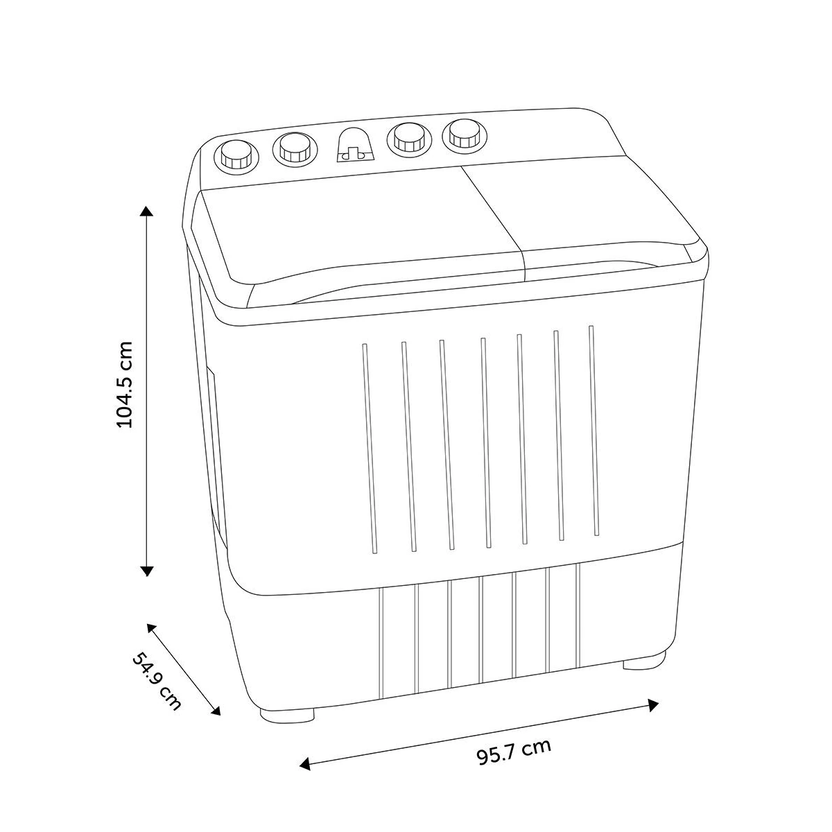 Lavadora Hisense Doble Tina 26 Kg Semiautomática Storm Wash Color Blanco