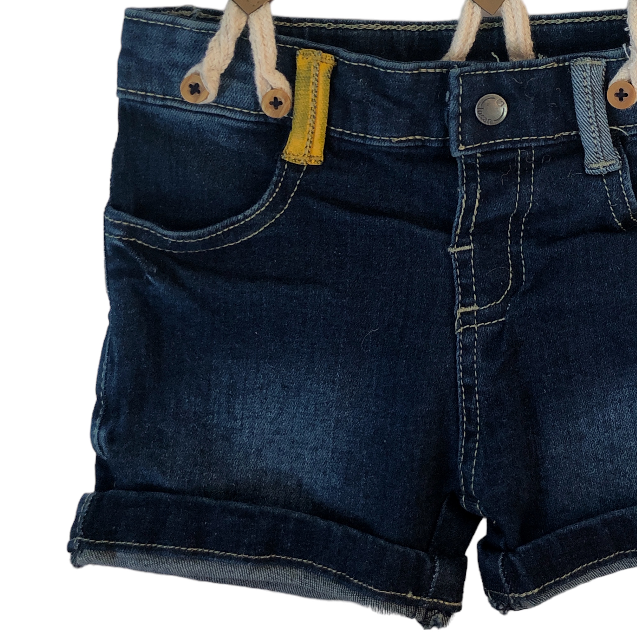 Short de mezclilla con tirantes para bebé niño Losan