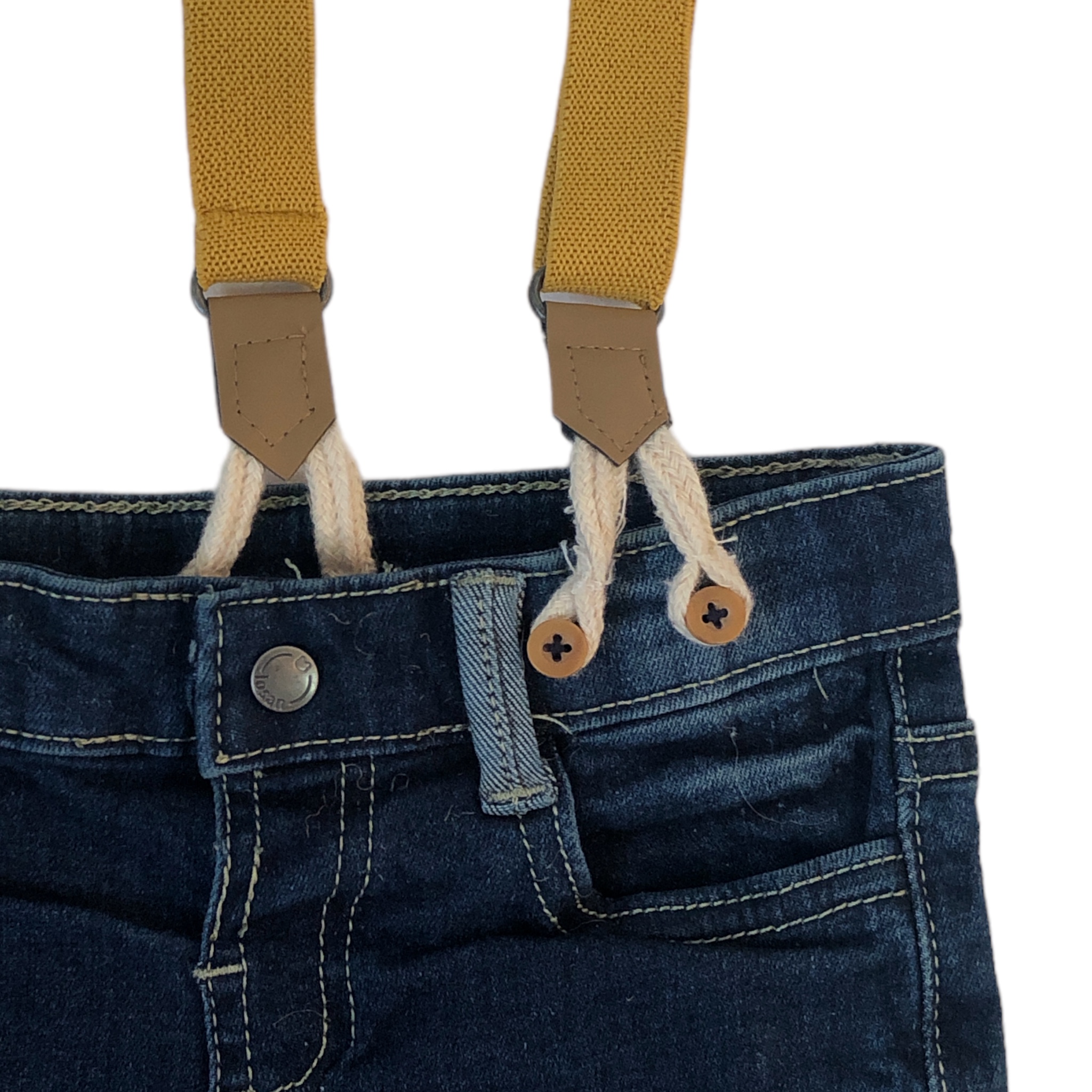 Short de mezclilla con tirantes para bebé niño Losan