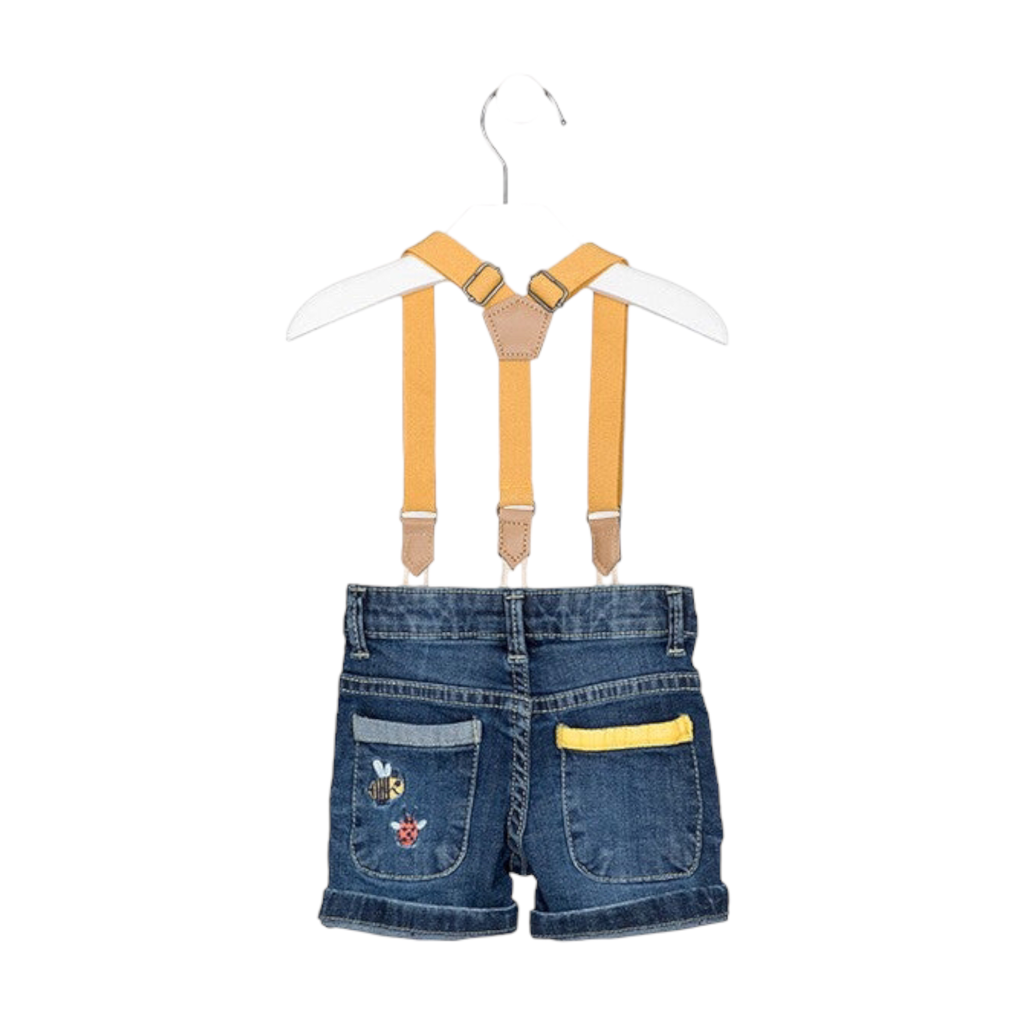 Short de mezclilla con tirantes para bebé niño Losan