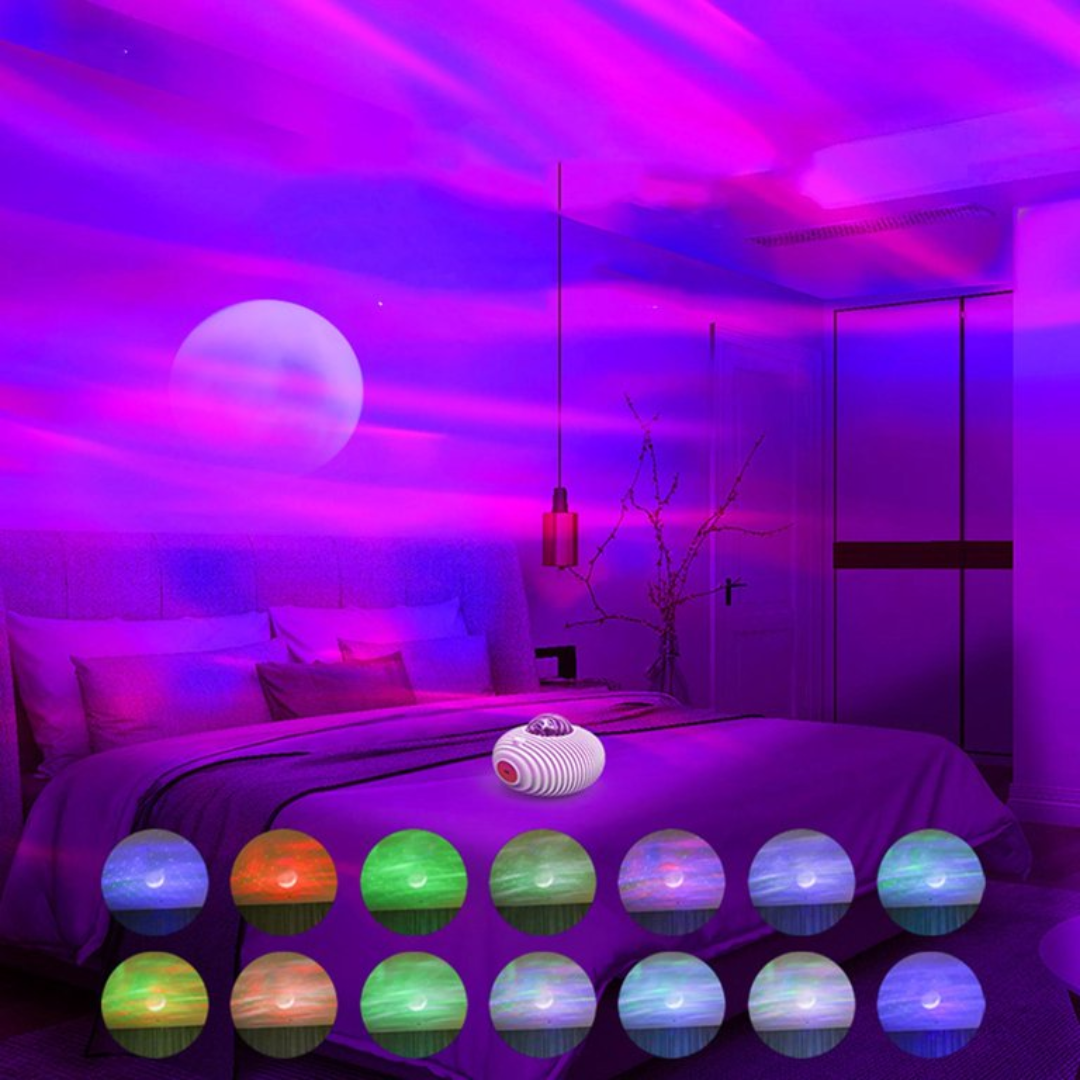 Proyector de Estrellas y Luna Dosyu DY-OVNI-SKY-1 color Blanco con Sonido Ambiental