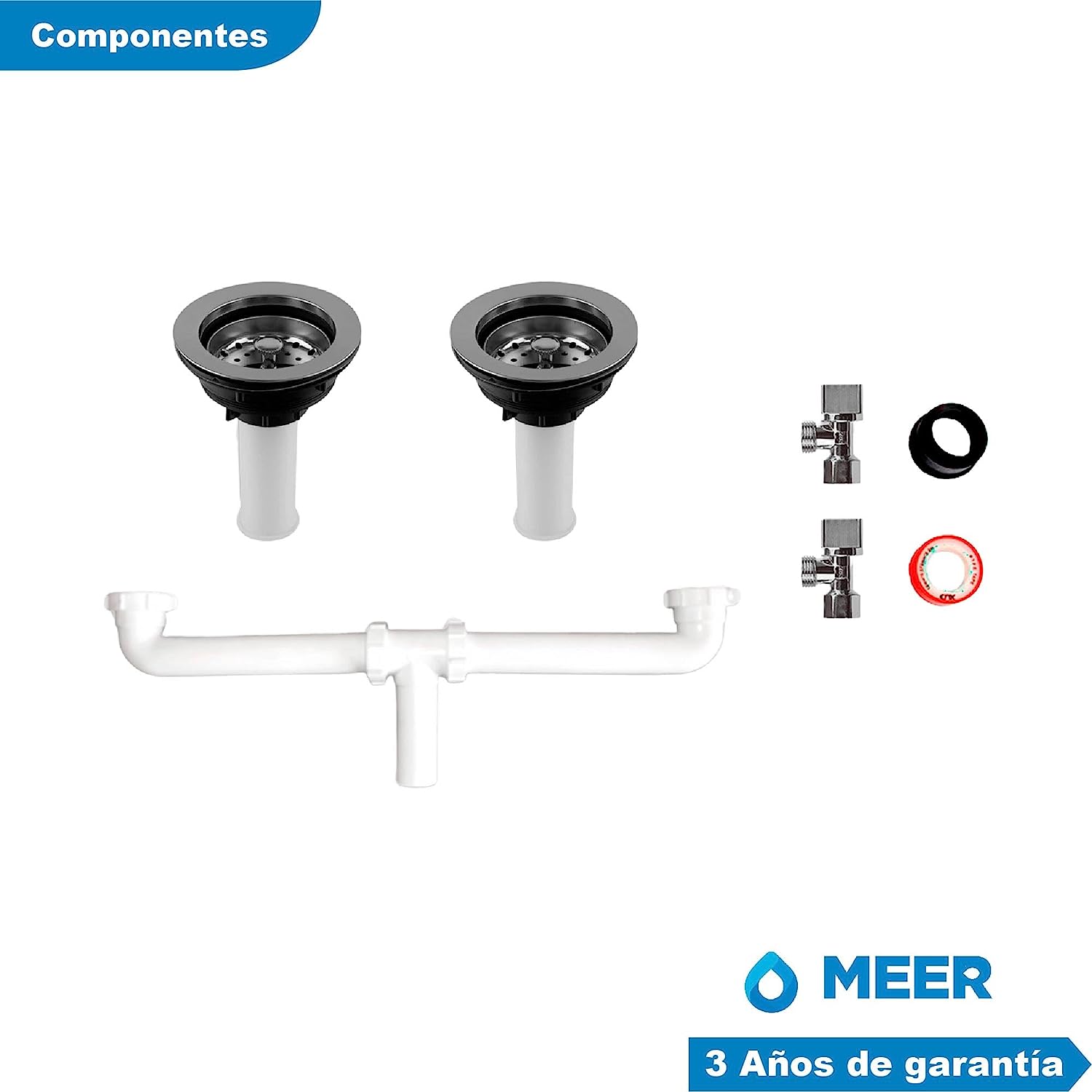 CNX Tarja Sencilla de Acero Inoxidable (59 cm x 45 cm), Incluye Mezcladora Monomando y Kit de Instalación .