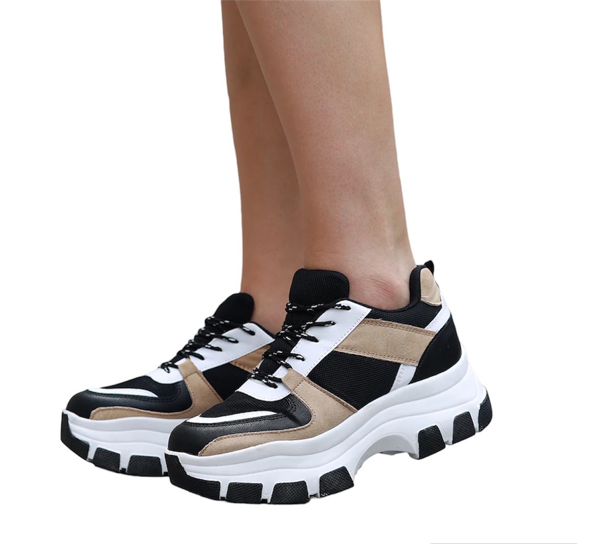 Chunky Triple M Negro/Café | Tenis de plataforma mujer