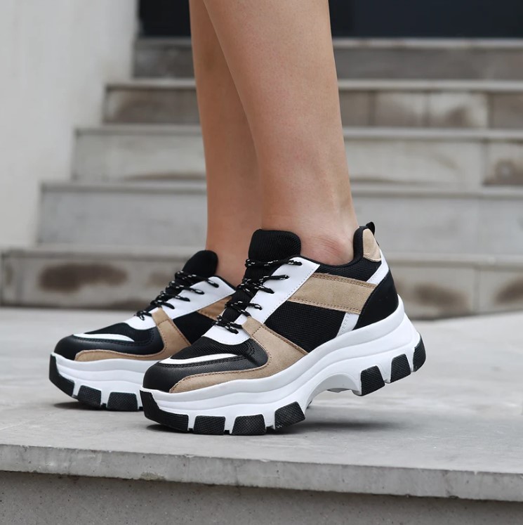 Chunky Triple M Negro/Café | Tenis de plataforma mujer