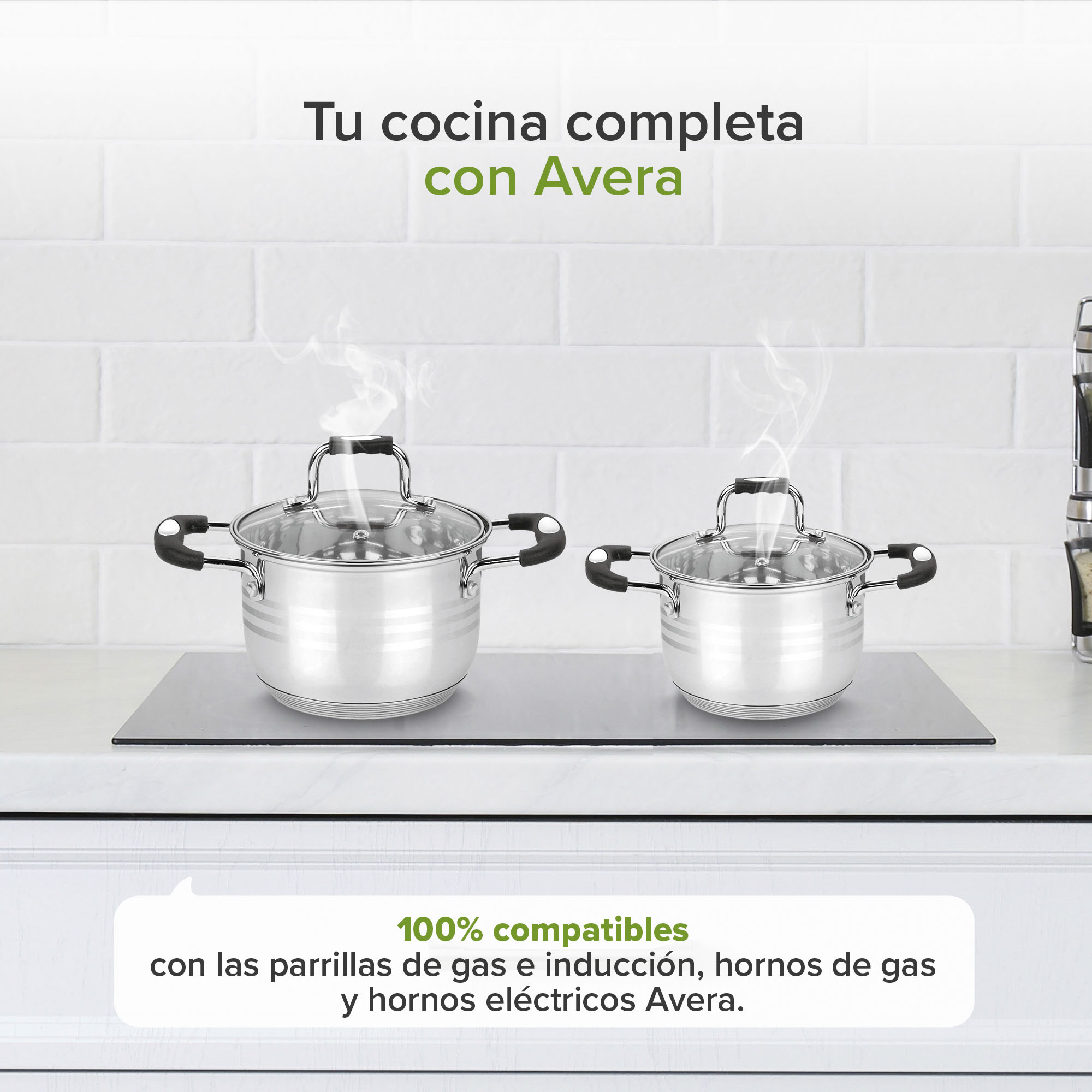 AVERA Sartén Acero Inoxidable De 24 CM Libre PFOA Terminado Espejo SIN24