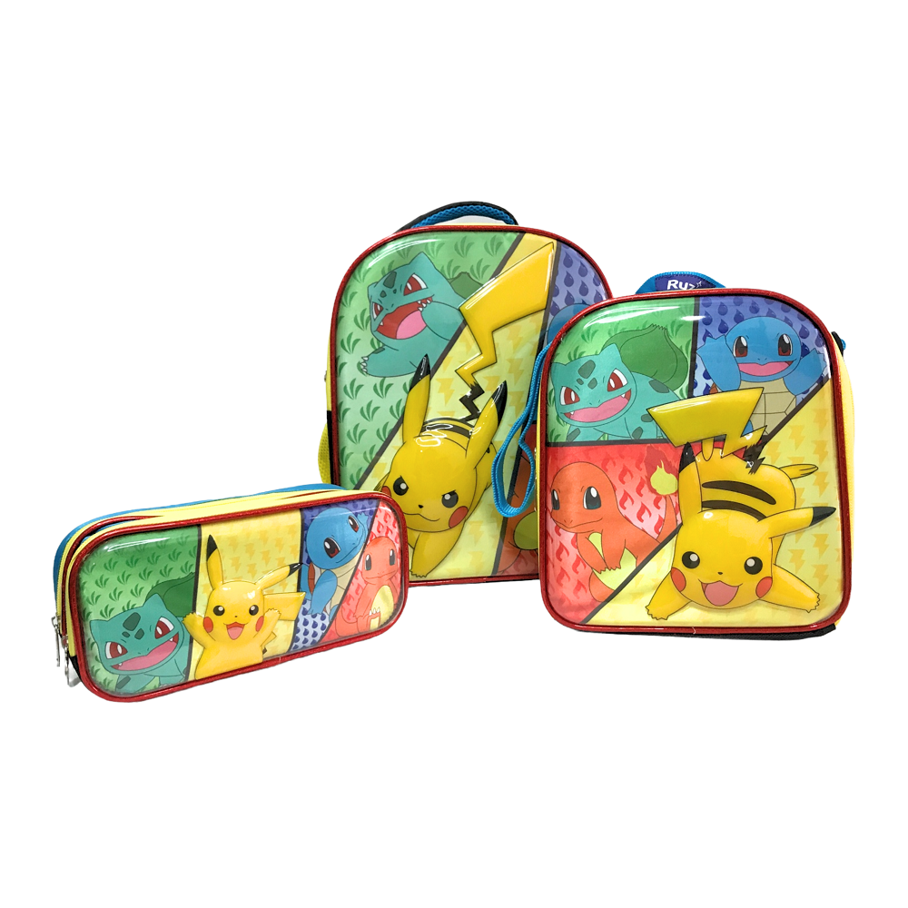 Kit Preescolar De 3 Piezas Pokémon 3D