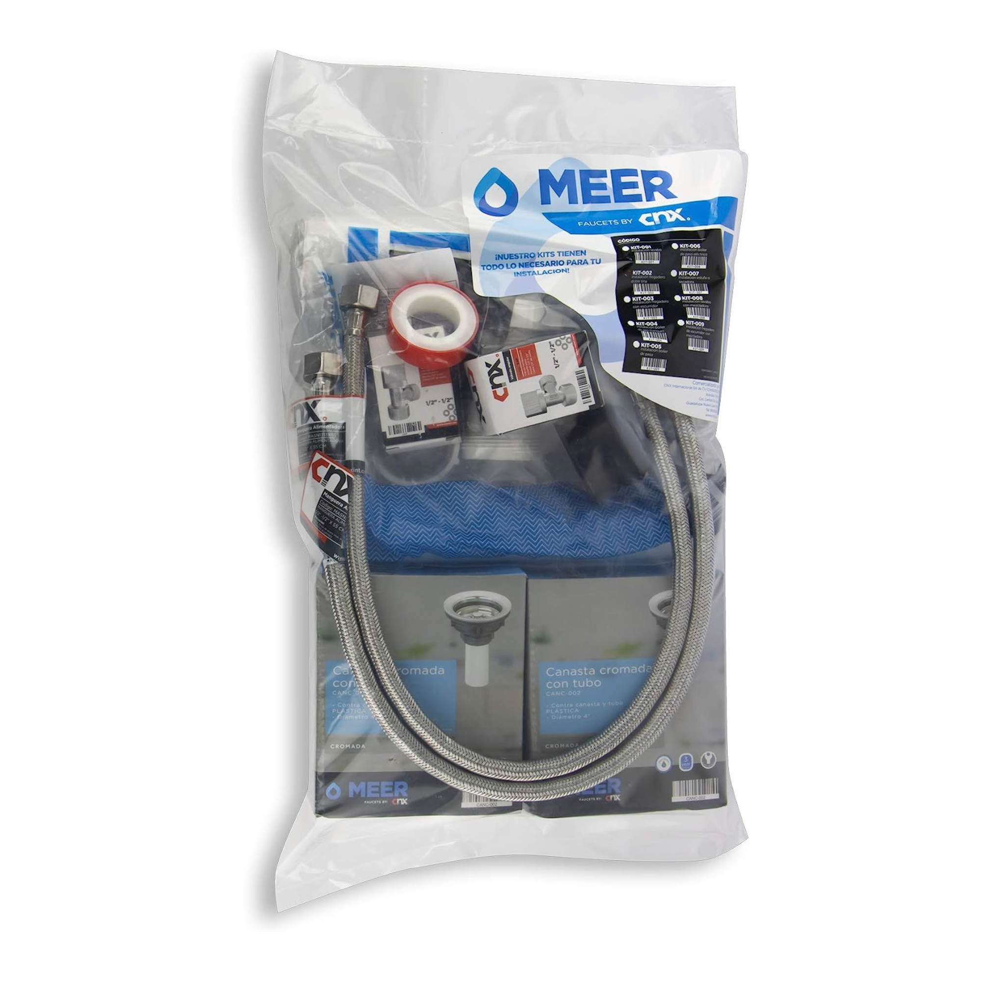 CNX Tarja doble para Cocina fabricado en Acero Inox y Kit de Instalación Completo (Tarja de dos tinas)