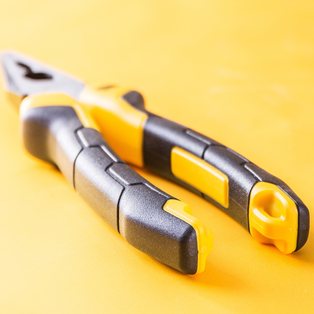 Deli Herramientas Pinza De Electricista Universal 7? DL2007 Alicates de Acero al Cromo Vanadio y Mango de PVC, 180mm