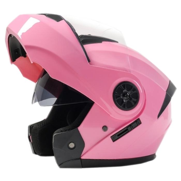 Casco Moto Viaje MXBDL-001-5 1Pza Rosa DOT Talla S Abatible Casco Motociclista BLDShinePink