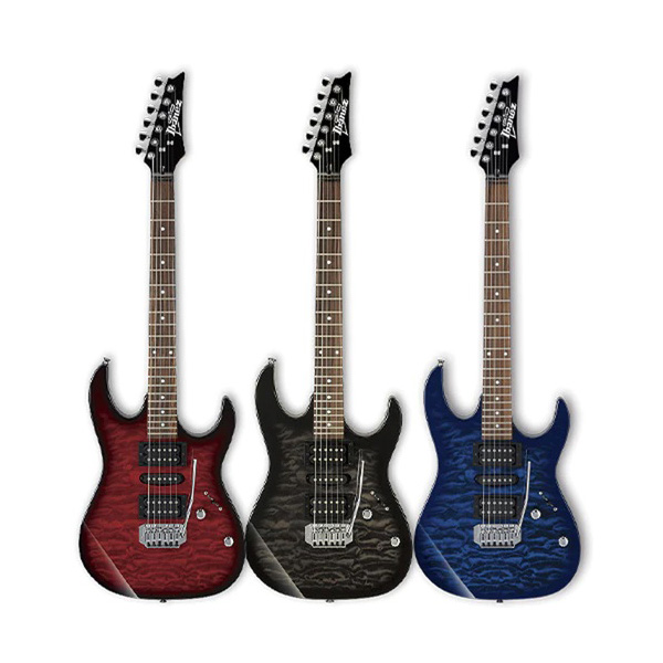 Guitarra Eléctrica Ibanez GRX70QA TBB Azul Transparente Sombreada 