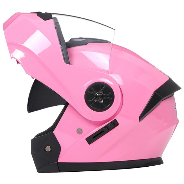 Casco Certificado DOT MXBDL-001-3 1Pza Rosa DOT Talla S Abatible Casco Motociclista BLDShinePink