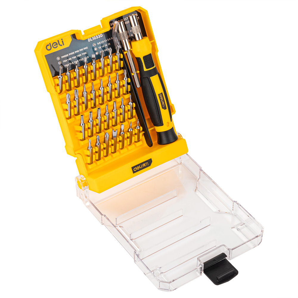 Deli Juego de Desarmadores de Precisi?n 33 pzs DL1033D Acero Cr-V