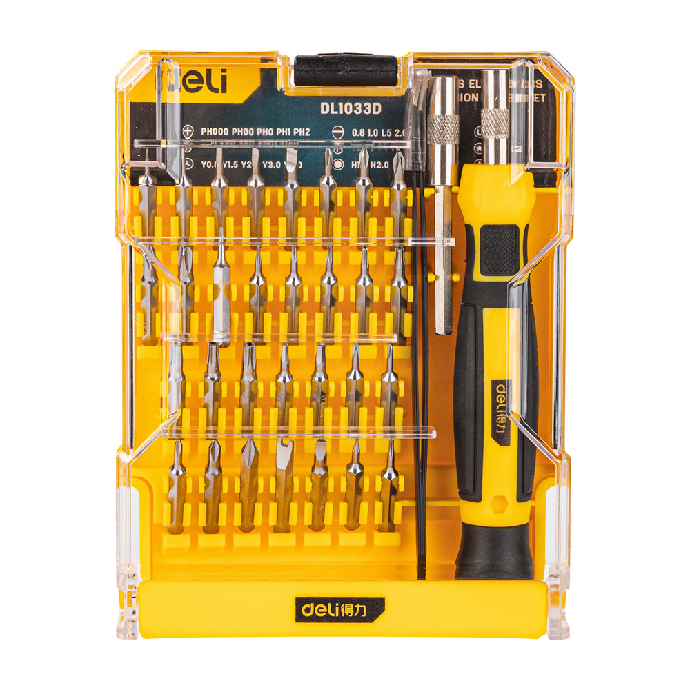 Deli Juego de Desarmadores de Precisi?n 33 pzs DL1033D Acero Cr-V