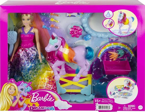 Barbie Fantasía Muñeca Unicornio Arcoiris