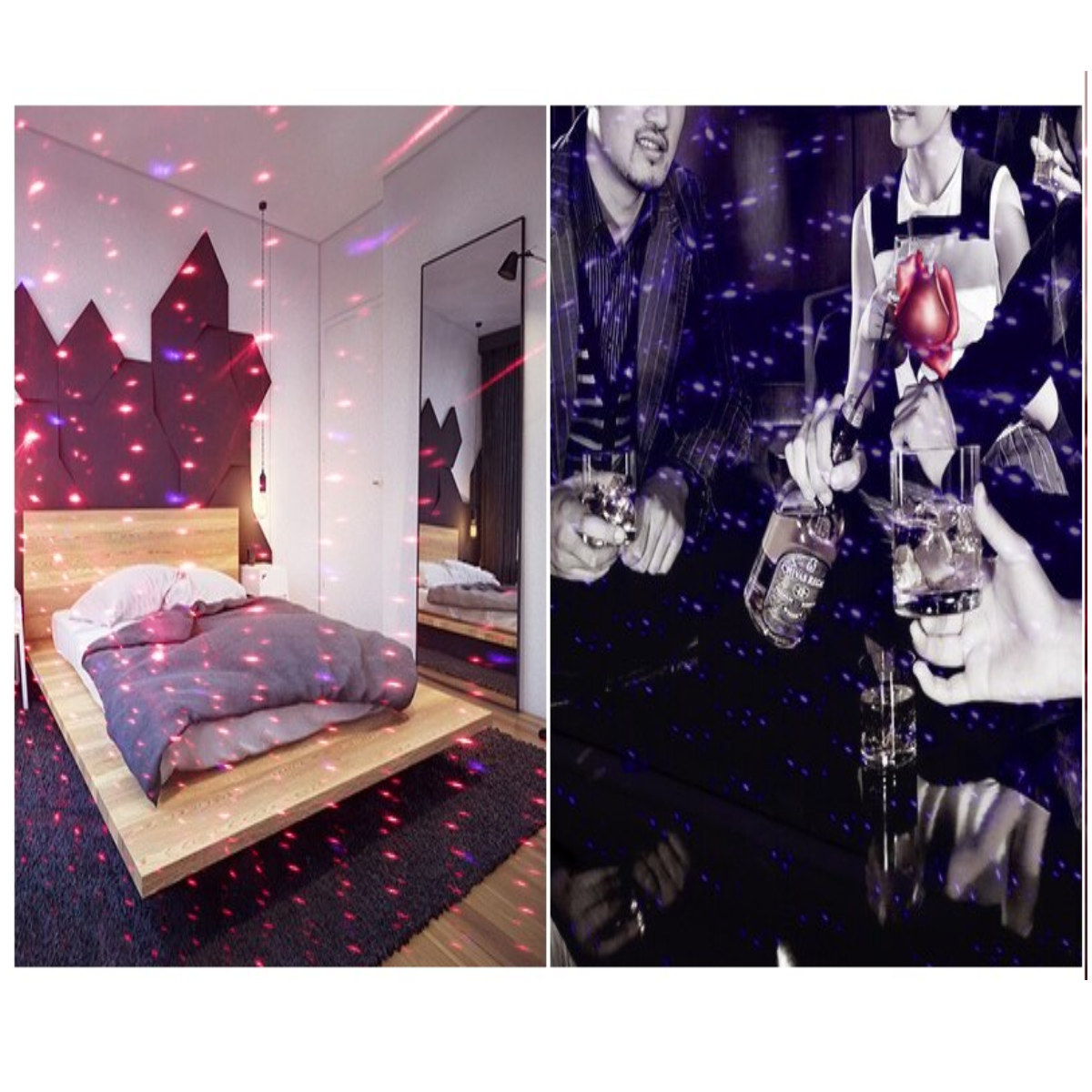 Lámpara LED techo coche proyector luz nocturna lámpara USB azul decorativa auto decoración cuarto