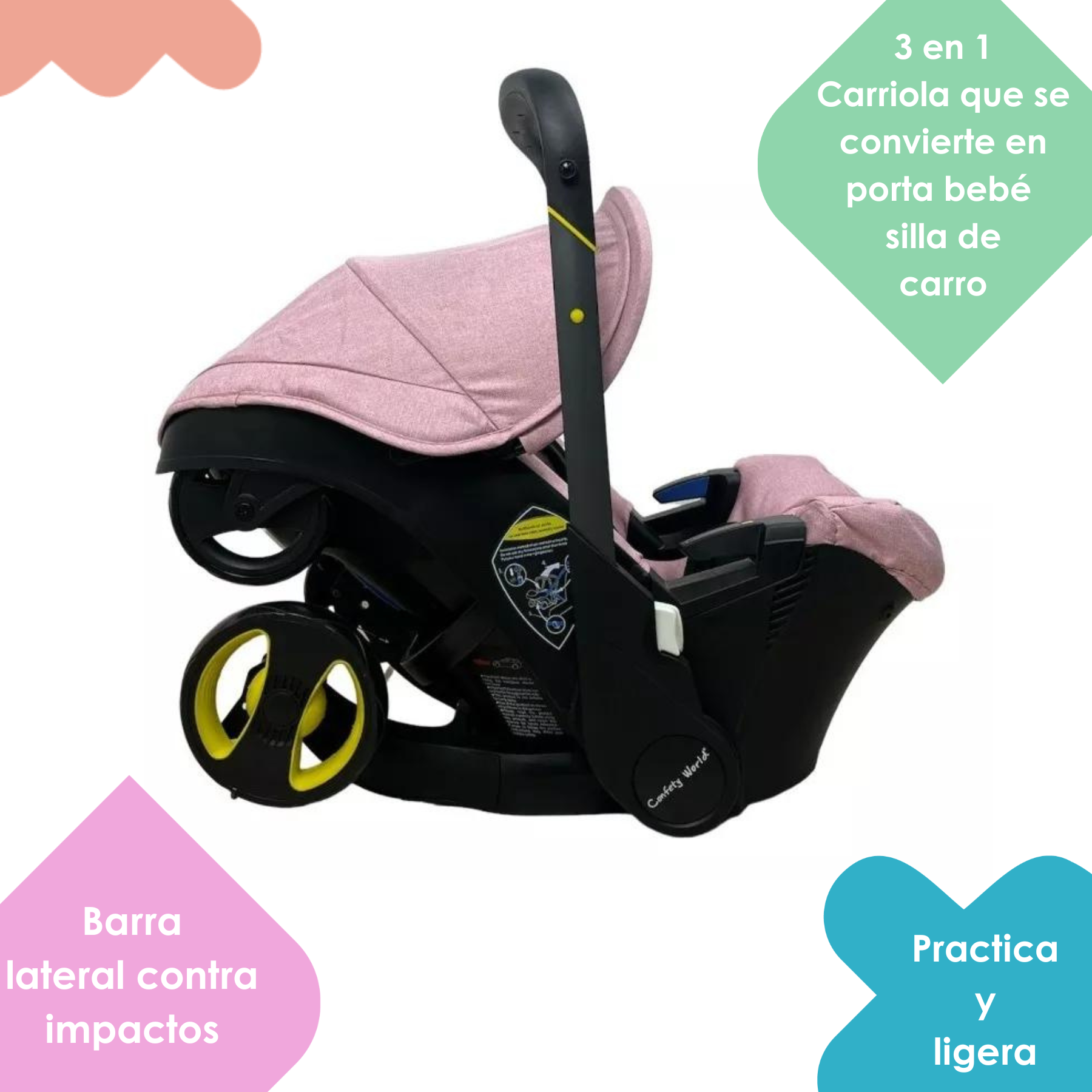 Carriola De Paseo Plegable  Confety World Jsts800 Rosa