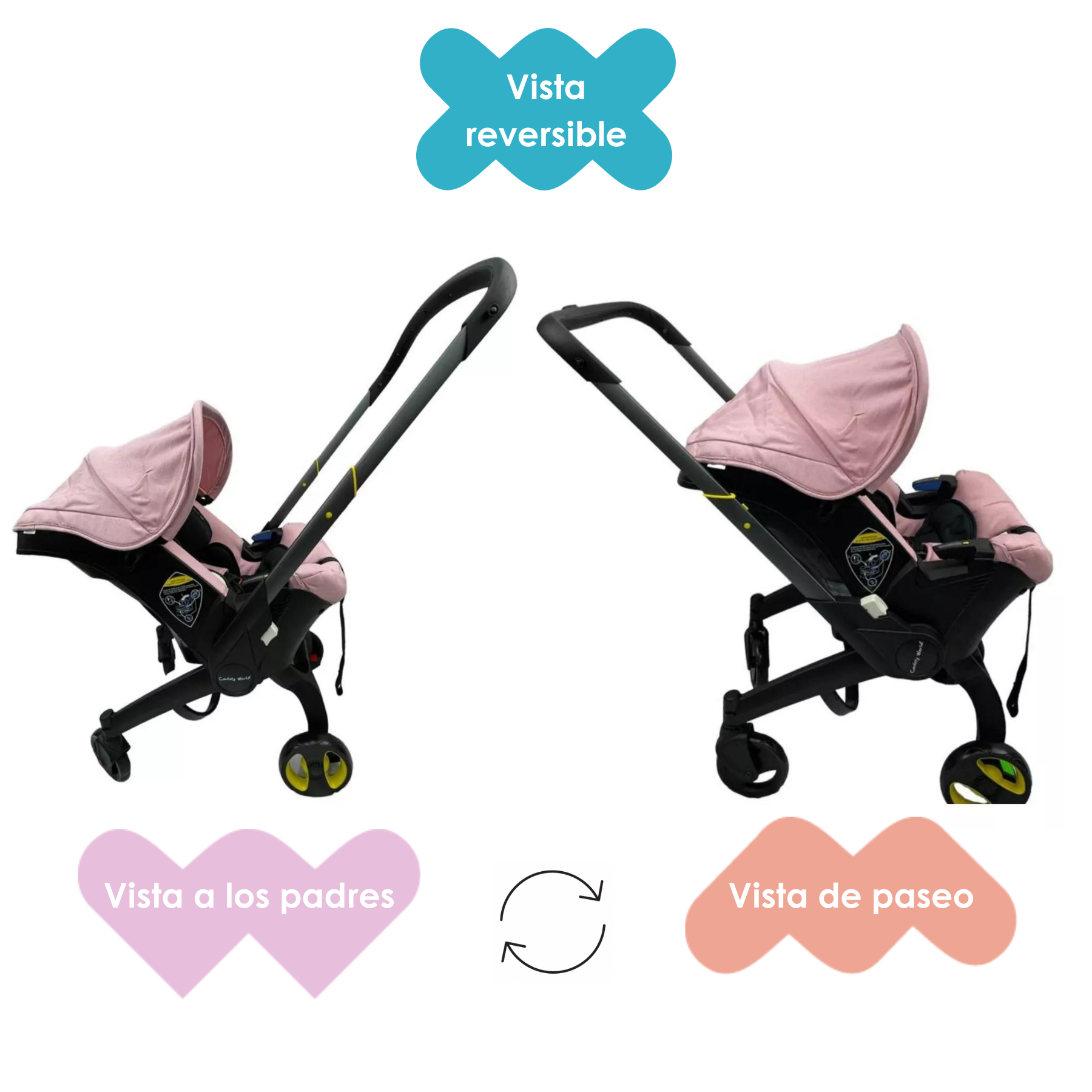 Carriola De Paseo Plegable  Confety World Jsts800 Rosa