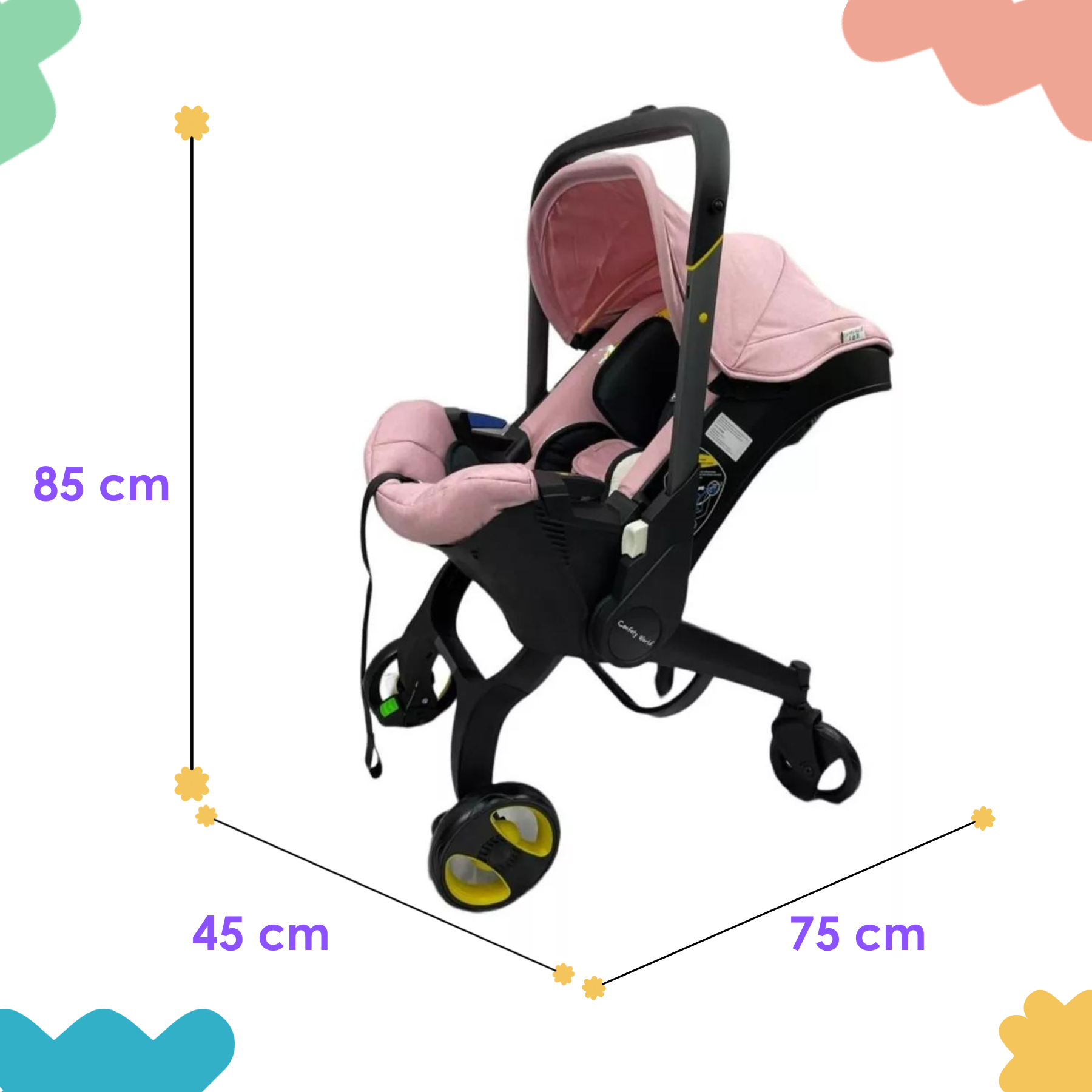 Carriola De Paseo Plegable  Confety World Jsts800 Rosa