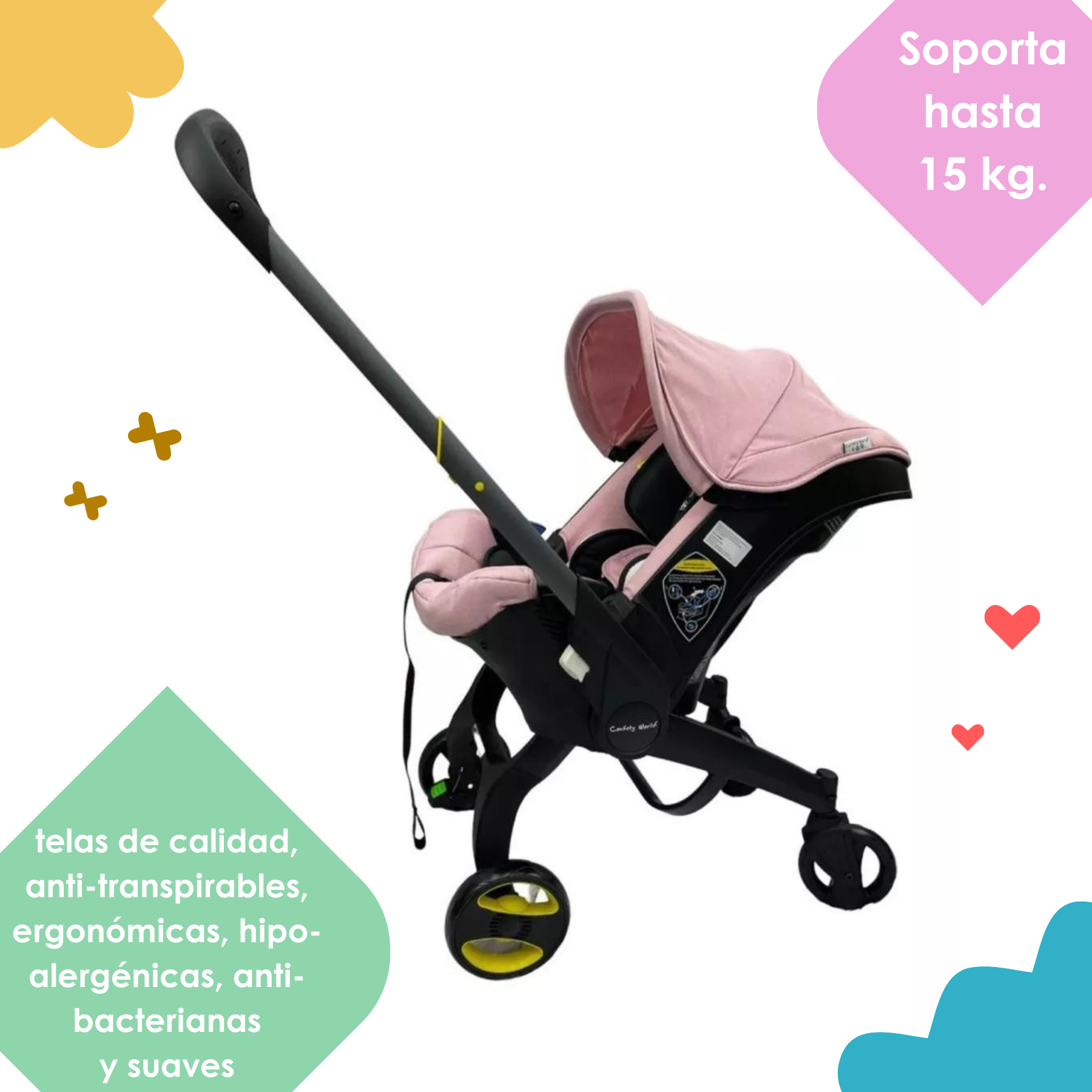 Carriola De Paseo Plegable  Confety World Jsts800 Rosa