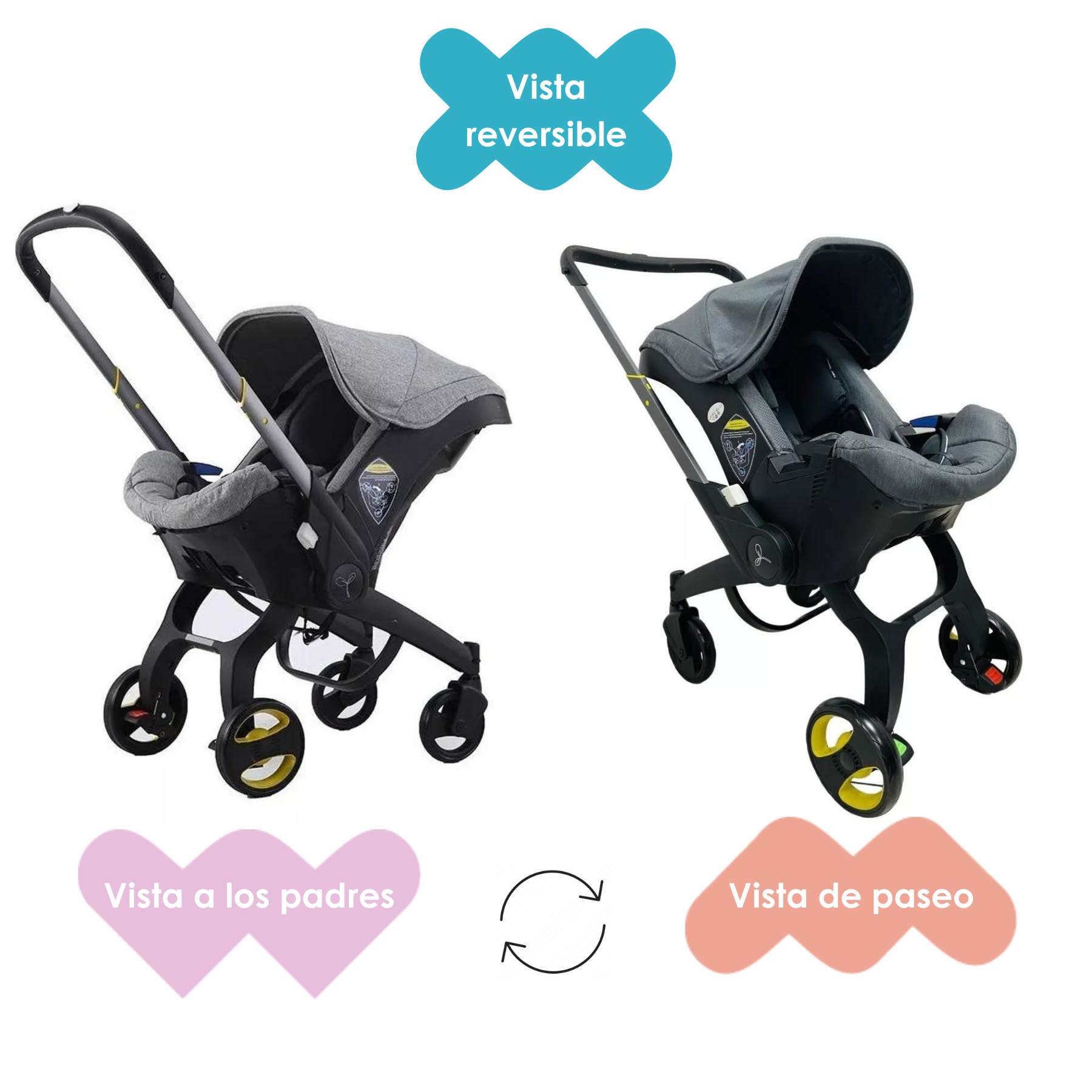 CARRIOLA PORTABEBE PLEGABLE Gris