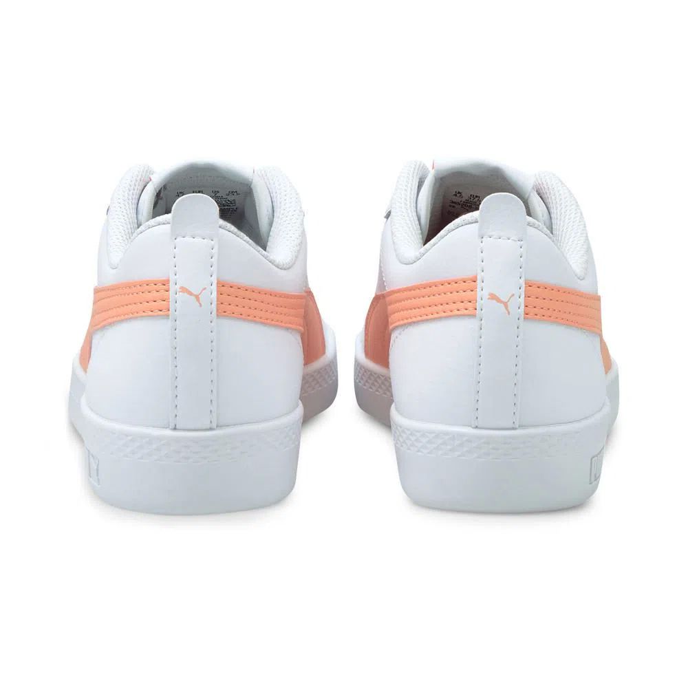 Tenis Puma Smash V2 L Blanco Naranja Mujer 365208 26