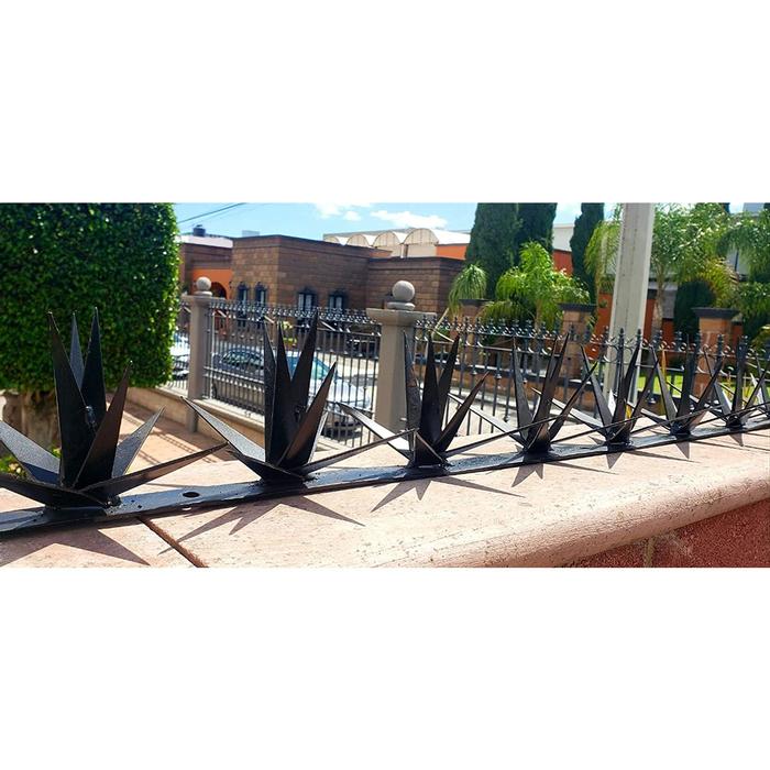 Picos de Protección de Bardas MXPMB-001-3 1 Pza 1m 8 Picos 8 Puntas Forma de Maguey Acero Negro, MagueySafet