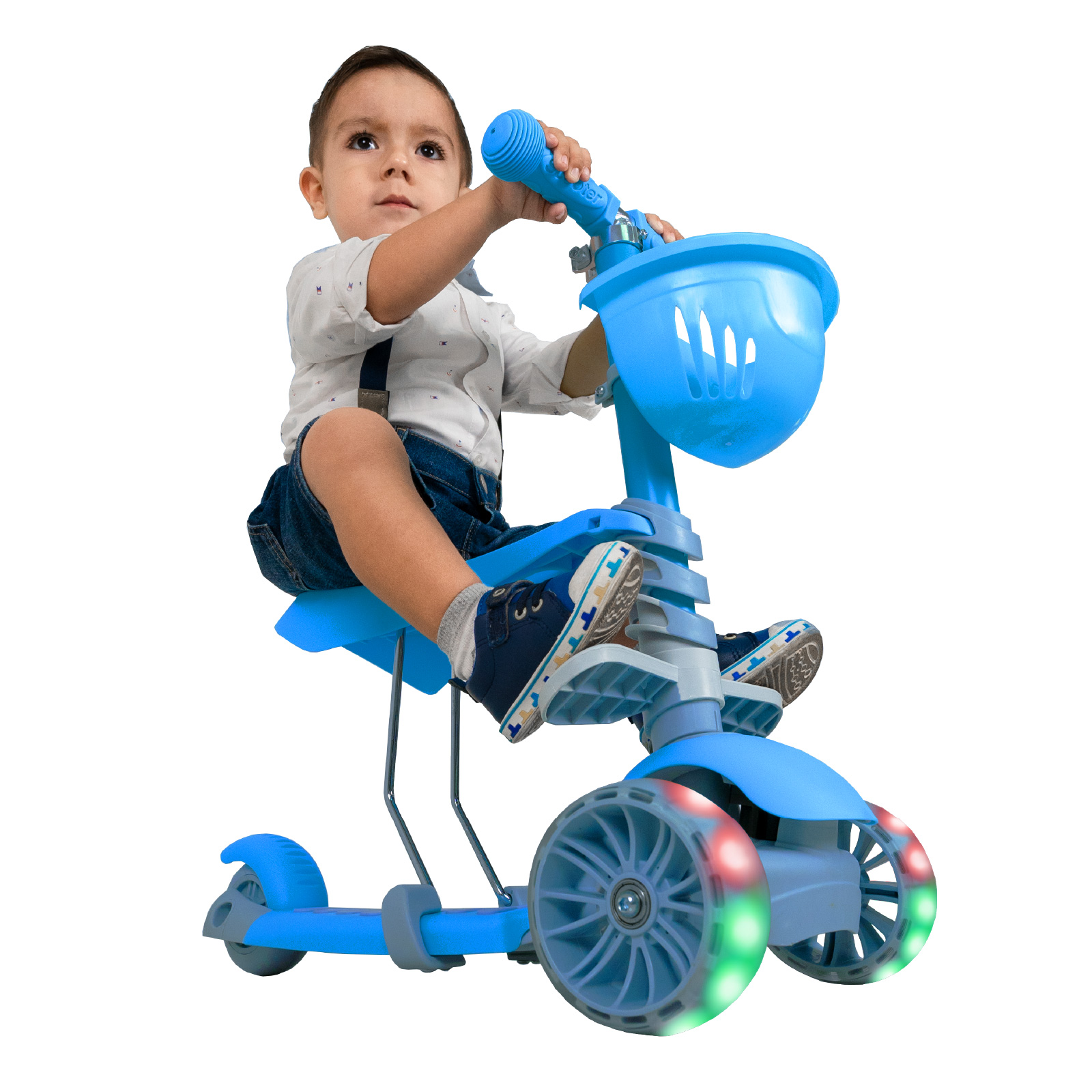 Scooter Patín Del Diablo 3 En 1 Para Niños Luces LED Color Azul