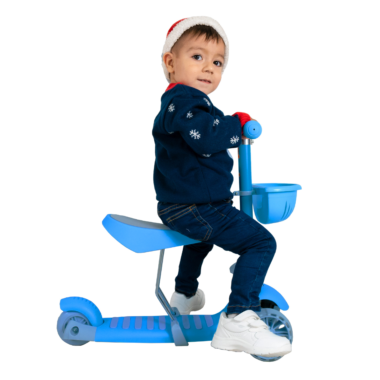 Scooter Patín Del Diablo 3 En 1 Para Niños Luces LED Color Azul