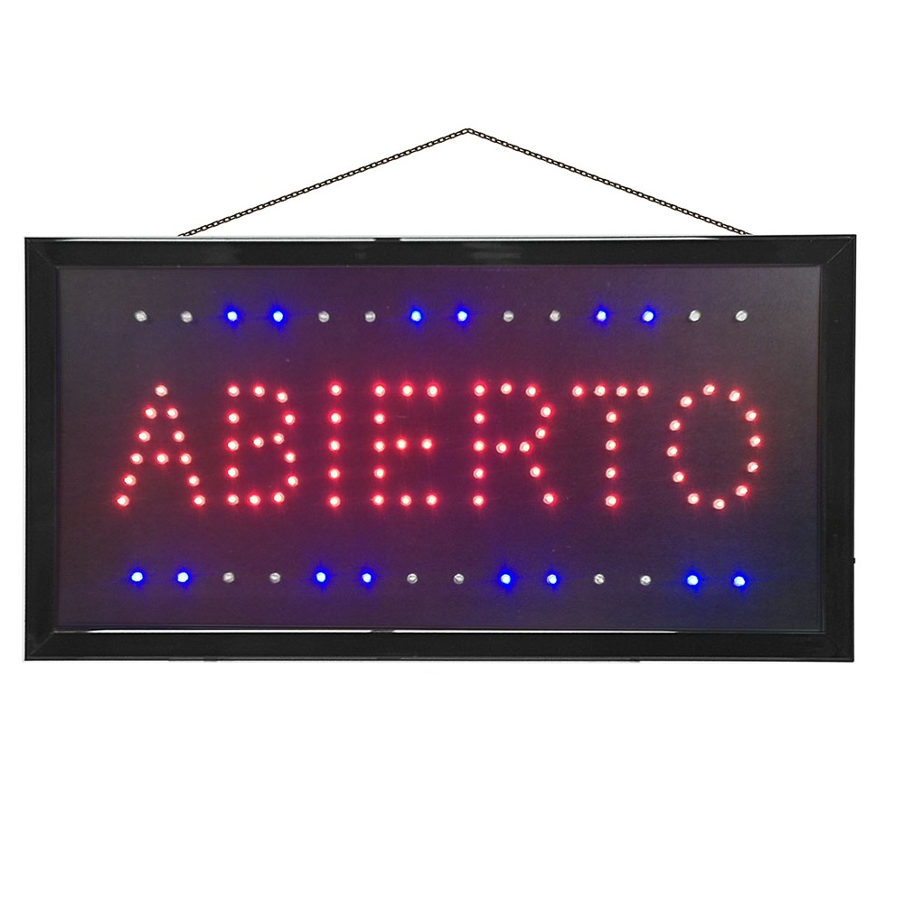Letrero Led Luminoso ABIERTO para Negocio Master  ML-LET-ABIERTO2