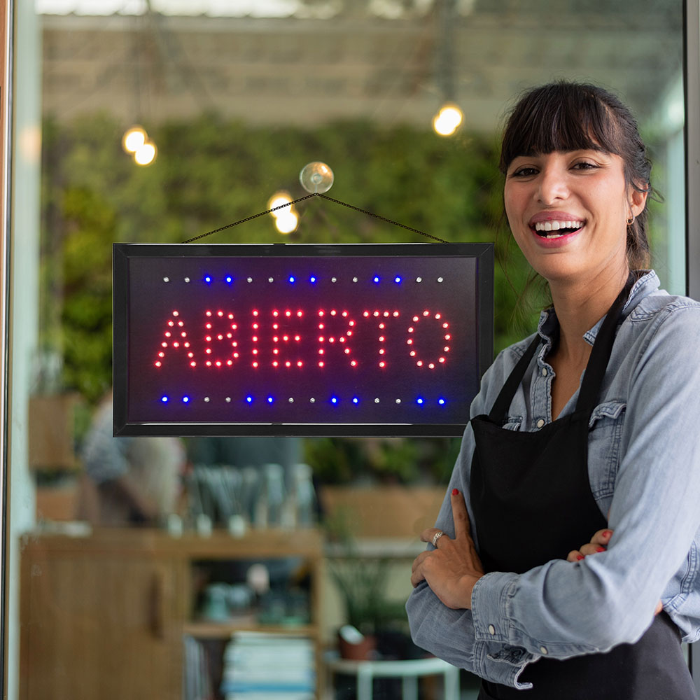 Letrero Led Luminoso ABIERTO para Negocio Master  ML-LET-ABIERTO2