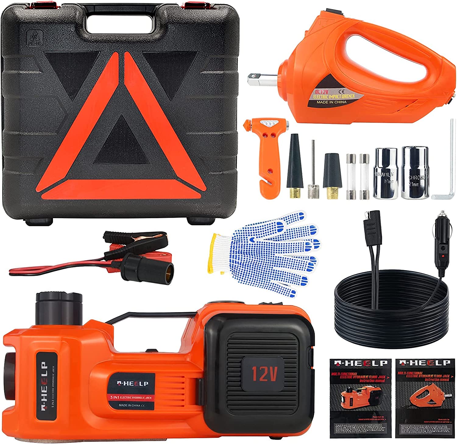 Gato Hidráulico Automático Eléctrico Con Compresor De Aire y pistola para quitar birlos