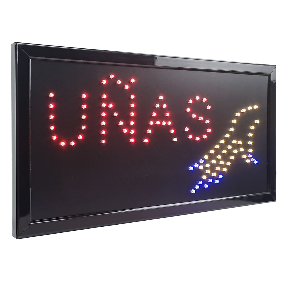 Letrero Promocional Led Luminoso para Negocio de Servicio de Estetica de UÑAS Master ML-LET-UNAS