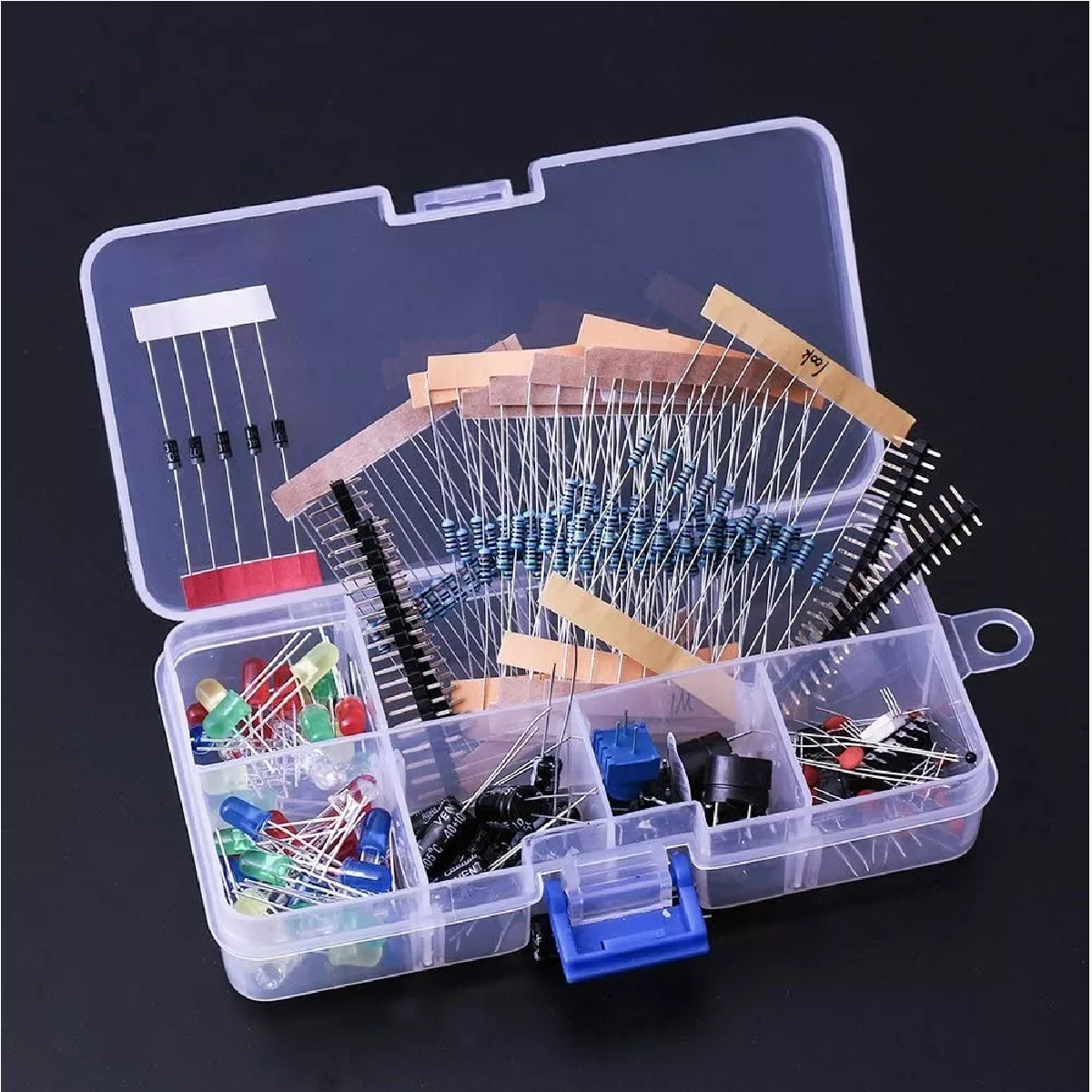 Kit Intermedio Electrónica Led Resistencia Capacitor 223pzas