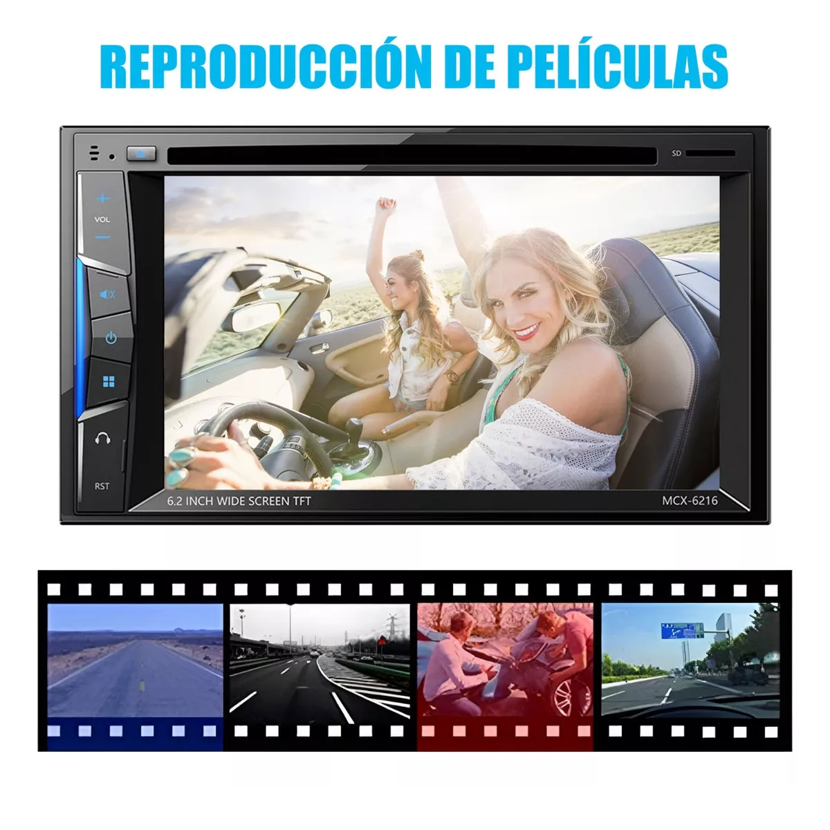 Auto Estereo Bluetooth Pantalla Tactil 2din 6.2in Con Dvd