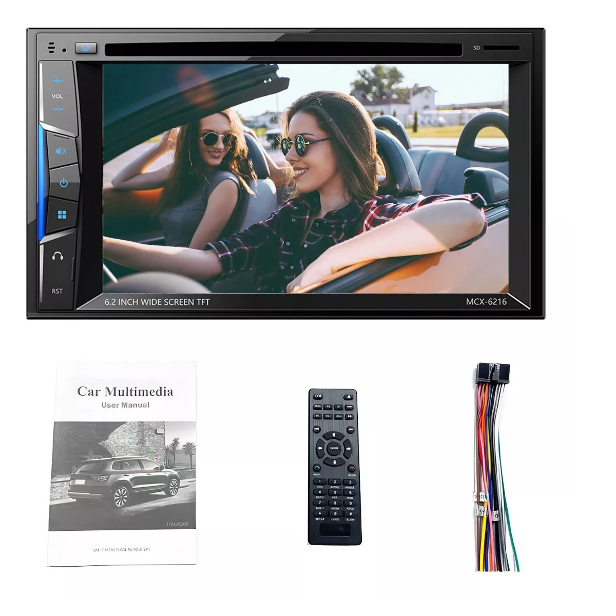 Auto Estereo Bluetooth Pantalla Tactil 2din 6.2in Con Dvd