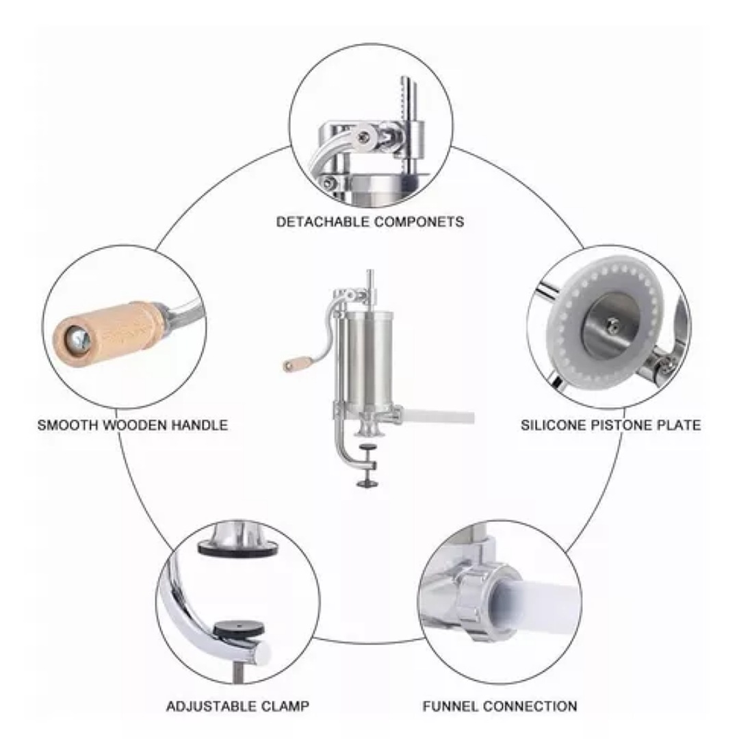Embutidora Embutidora Manual 3l Salchichas Chorizo Embutidos