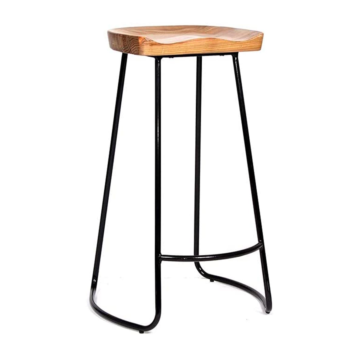 Banco AT61 Grupo Microtec Set 2 Piezas- contemporáneos Modernos Minimalistas Bares Restaurante Asiento Madera Estructura metál Resistentes Piso Asiento 61cm KitchenStool