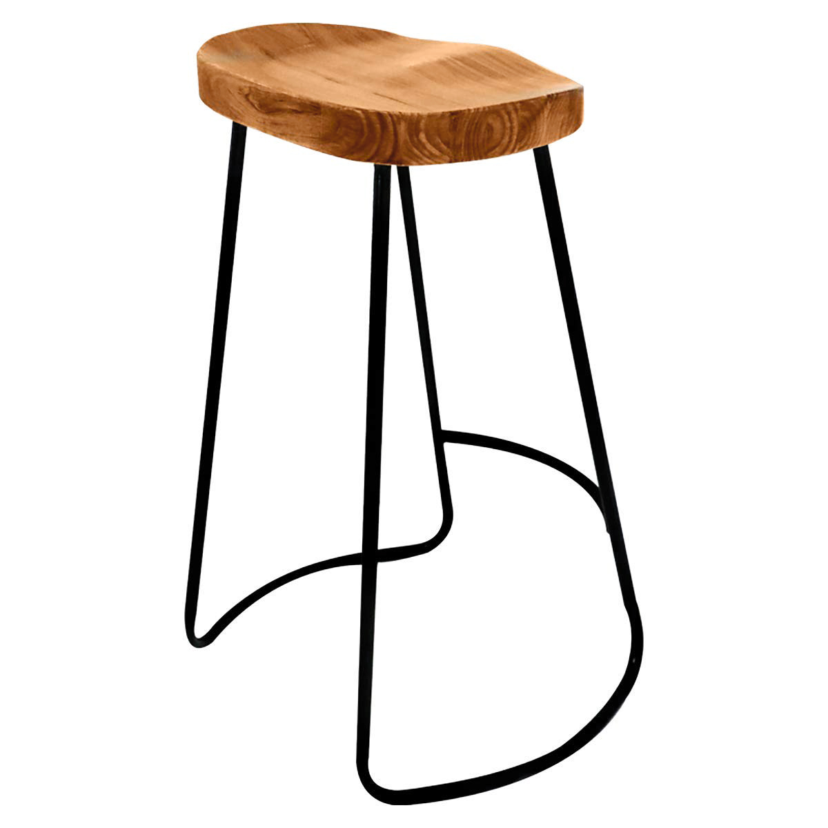 Banco AT61 Grupo Microtec Set 2 Piezas- contemporáneos Modernos Minimalistas Bares Restaurante Asiento Madera Estructura metál Resistentes Piso Asiento 61cm KitchenStool