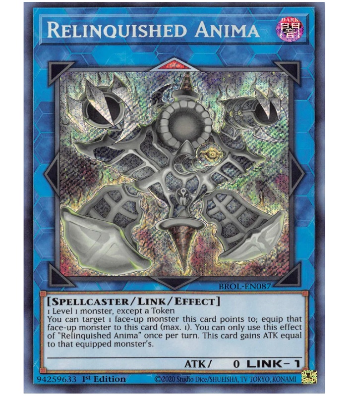 Yugioh Relinquished Anima Secret Rare 1st Edition - Konami