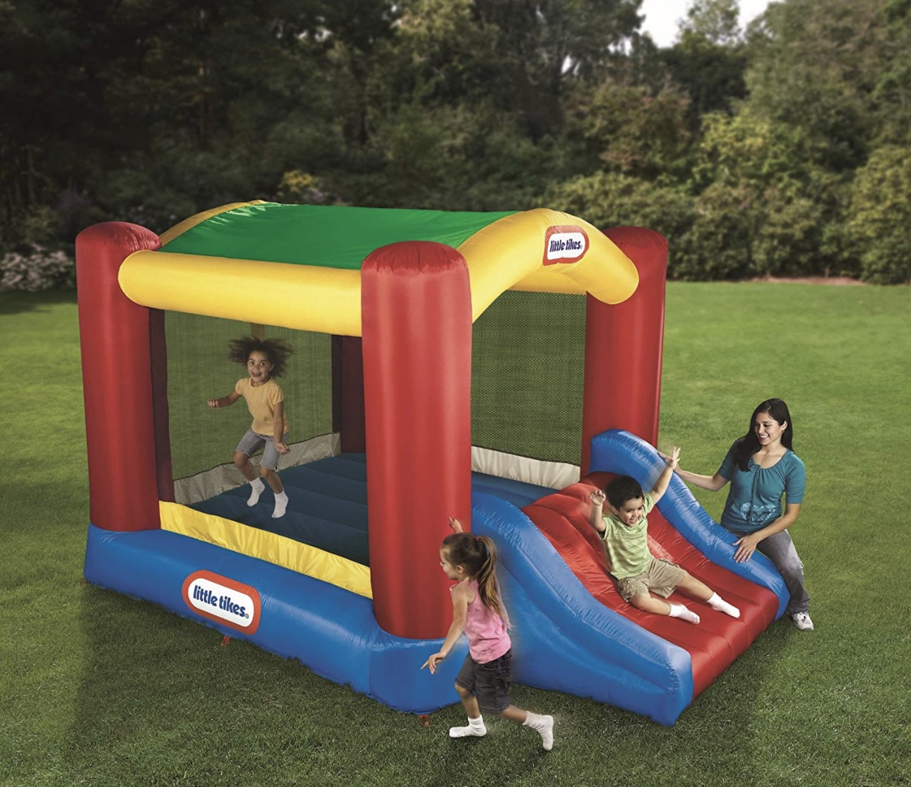  Brincolin Rebotador Little Tikes Shady Jump Side Con Resbaladilla Para Exterior 