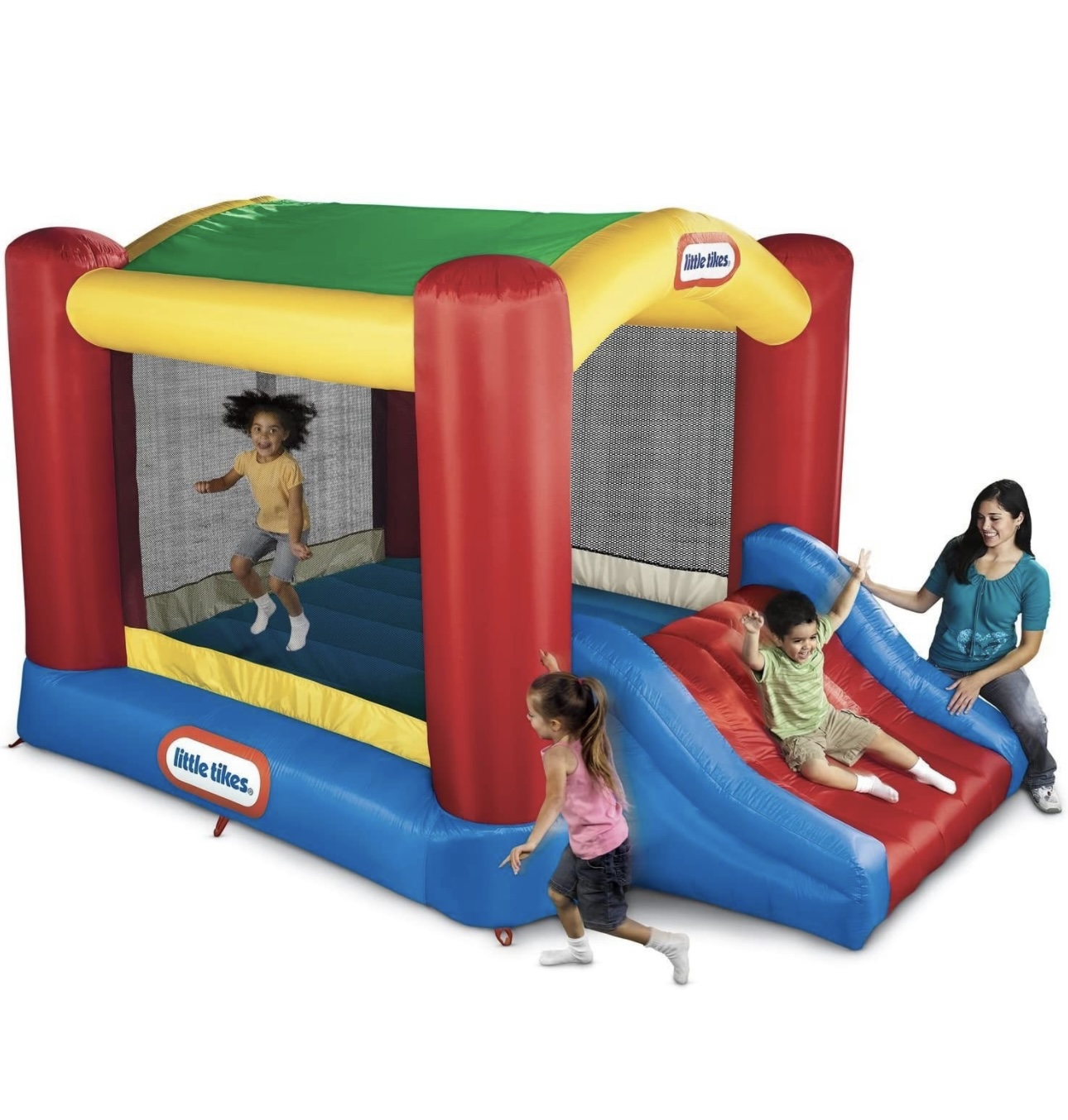  Brincolin Rebotador Little Tikes Shady Jump Side Con Resbaladilla Para Exterior 