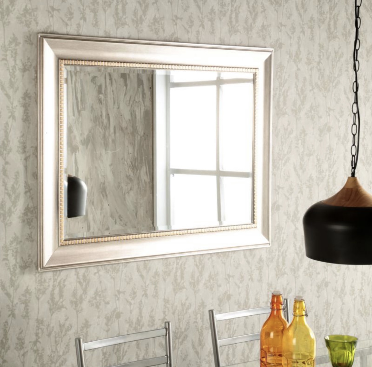 Espejo Decorativo Color Plateado 