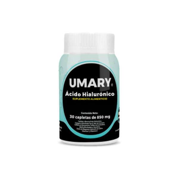 3 Frascos Acido Hialuronico Umary con 30 capletas con 850mg c/u.